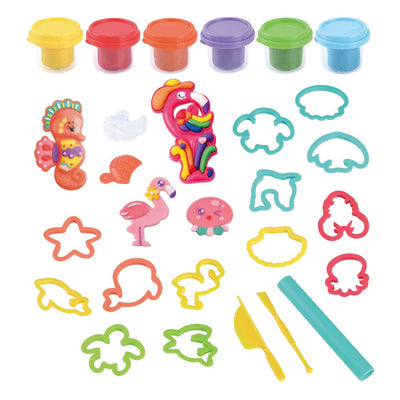 Playgo Küstentiere-Ton-Set – 6 Tontöpfe