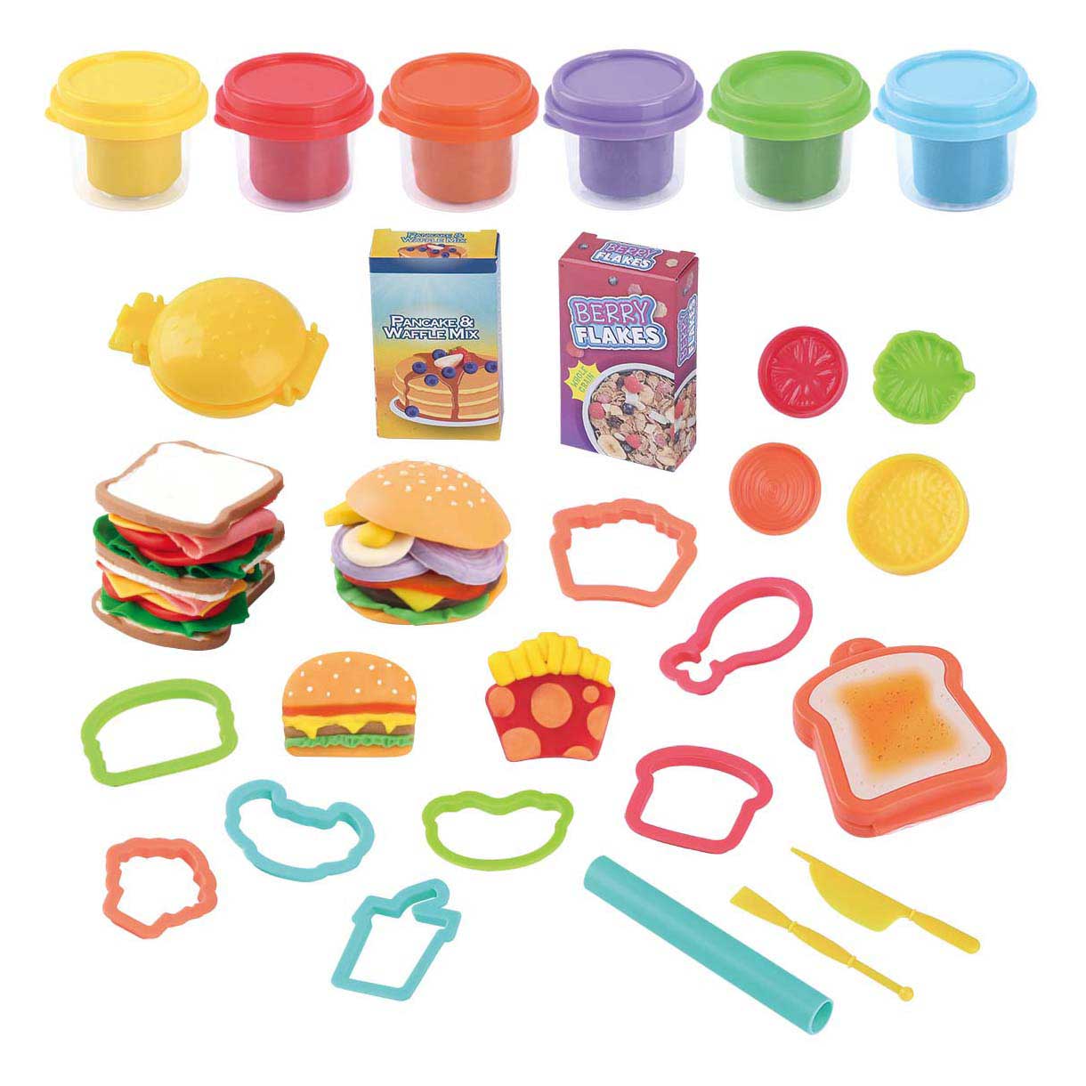 Playgo Lunch- und Süßigkeiten-Ton-Set – 6 Tontöpfe