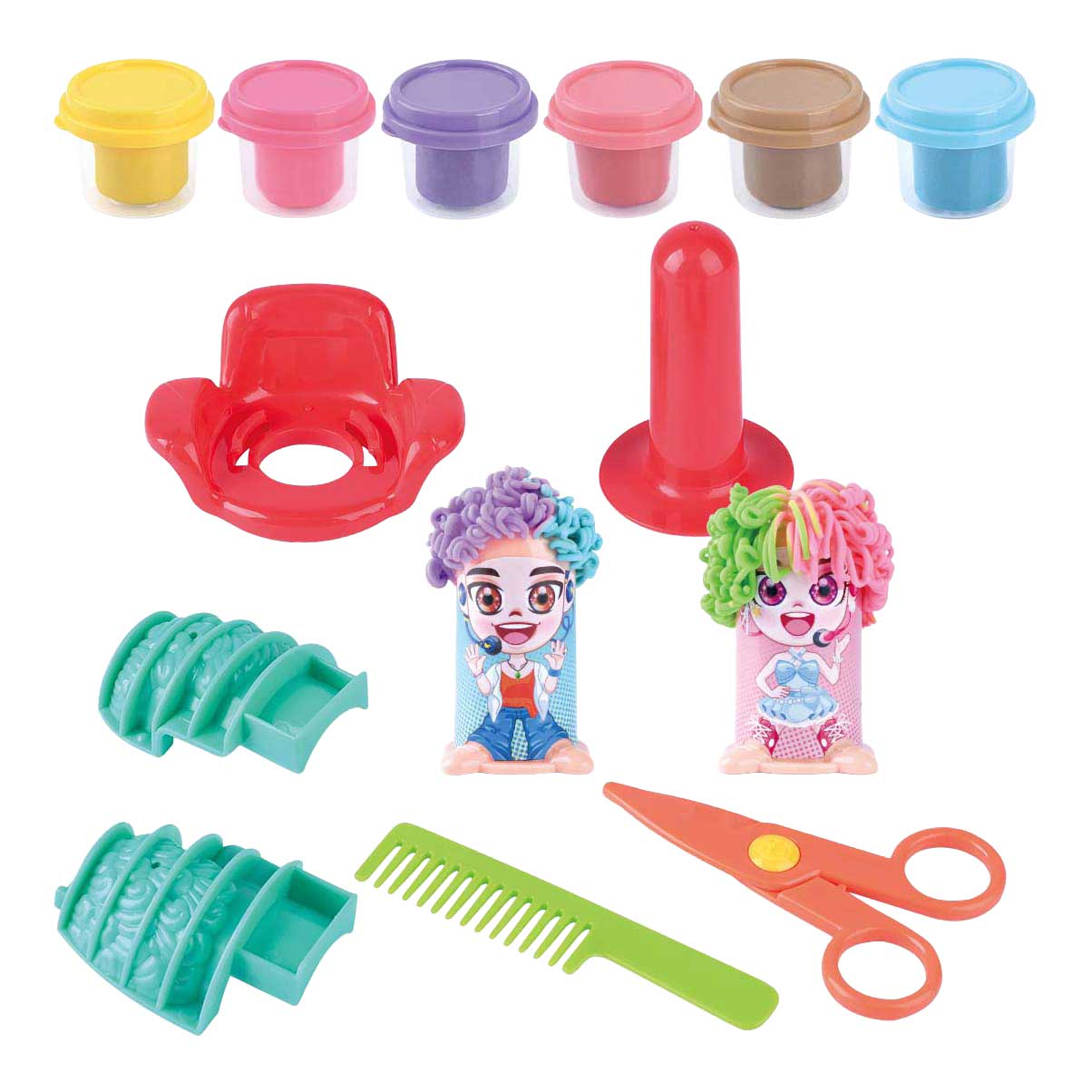 Playgo Friseur-Ton-Set – 6 Tontöpfe