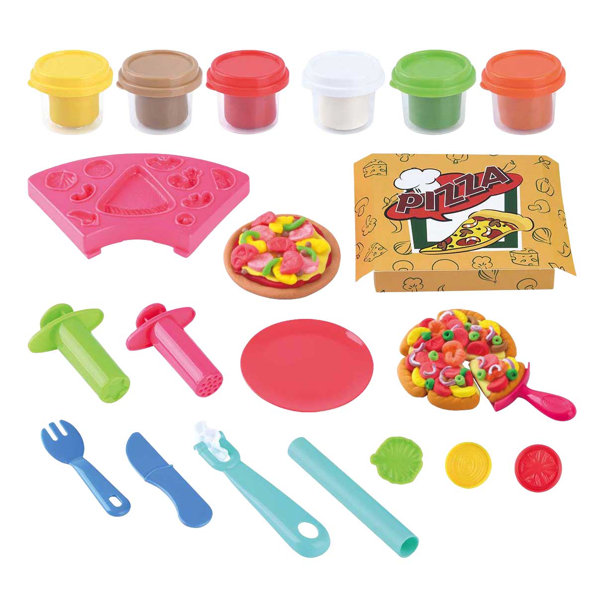 Playgo Pizza-Ton-Set – 6 Tontöpfe