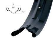 Ryde Velg Westwood V38 635 x 24C Aluminium 36 Löcher 14g Schwarz - afbeelding 1