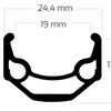 Ryde Velg Zac 19 28 622 x 19C Aluminium 36 Löcher 14g Schwarz