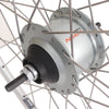 Hinterrad 28 Nexus 8 Rollerbrake -Hub mit silbernen Rand und Edelstahl -Speichen
