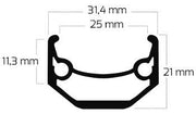Ryde Felge Andra 40 27.5 650B 584 x 25C Aluminium 36 Löcher 14G schwarz geschliffen - afbeelding 3