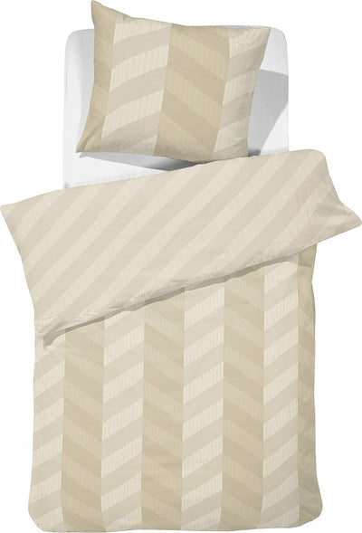 Damai Bettbezug Atomy – Satin – 140 x 200 220 cm – weiches Beige + 1 Kissenbezug 60 x 70