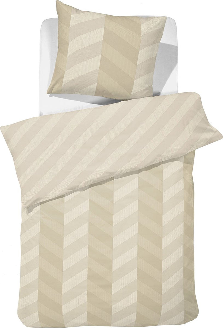 Damai Bettbezug Atomy – Satin – 140 x 200 220 cm – weiches Beige + 1 Kissenbezug 60 x 70