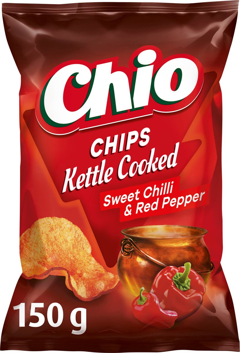 Chio Kettle gekochte süße Chili-Paprika – Chips – 10 x 150 Gramm