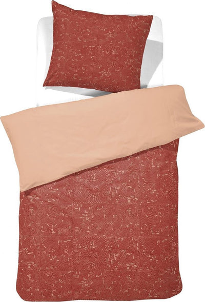 Damai - Bettbezug-Set - Bio-Baumwolle - 140x200 220 cm - rot + 1 Kissenbezug 60x70