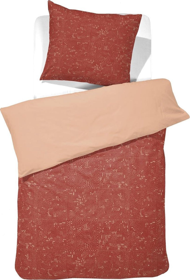 Damai - Bettbezug-Set - Bio-Baumwolle - 140x200 220 cm - rot + 1 Kissenbezug 60x70