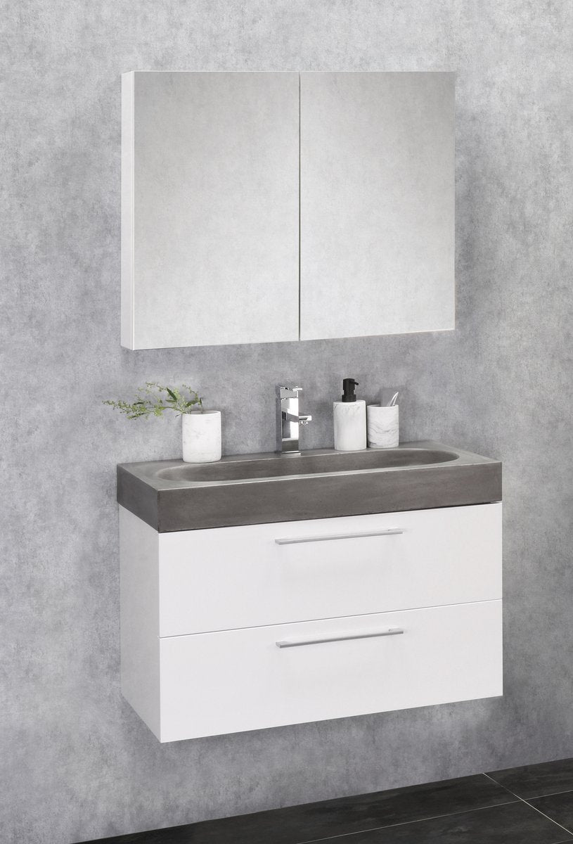 Differnz Somero Spiegelschrank FSC 60 cm Hochglanz weiß