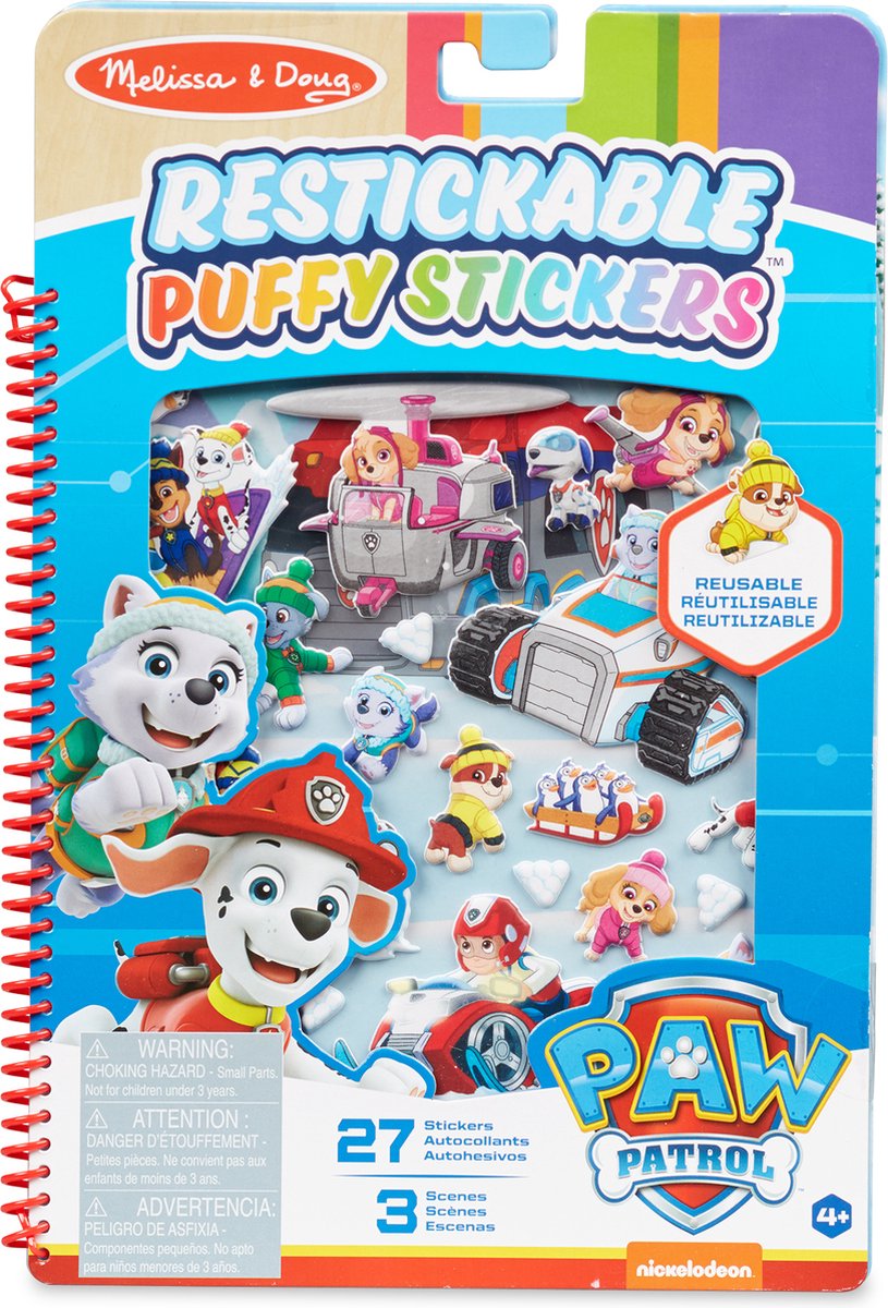 Melissa Doug Paw Patrol wiederaufklebbare bauschige Aufkleber – Jake's Mountain (27 wiederverwendbare Aufkleber)