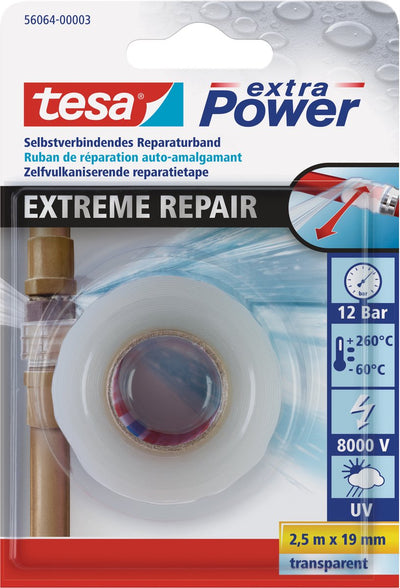 Tesa Extreme Repair 56064-00003-00 Reparaturband Extra Power transparent (L x B) 2,5 m x 19 mm 1 Stück