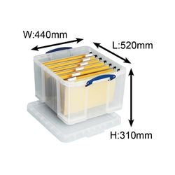 Box-Archivlösung, wirklich nützliche Box 440 x 520 x 310 mm, 42 l, stapelbarer Deckel