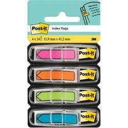 Pfeilindex-Post-it 684-arr4, 12 mm, sortiert, neonfarben, beschreibbar, herausnehmbar, 96 Blatt