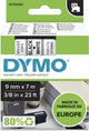 Original Dymo d1-Etiketten | schwarzer Text auf weißem Etikett | 9mm x 7m | selbstklebende Etiketten für den Etikettendrucker Label Manager | Hergestellt in Europa