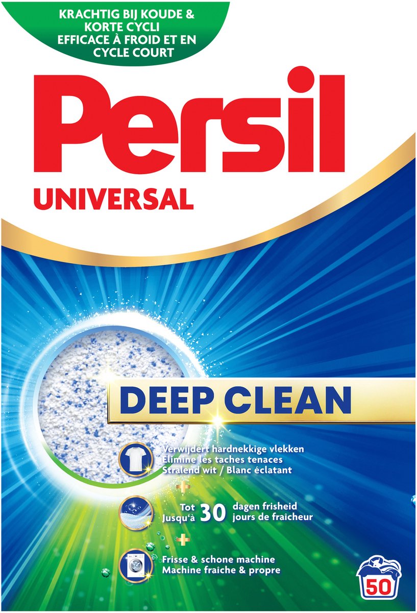 Persil Pulver Universal - Waschpulver Waschmittel - alle Wäschefarben - kraftvolle Fleckenentfernung - 50 Wäschen - Großverpackung