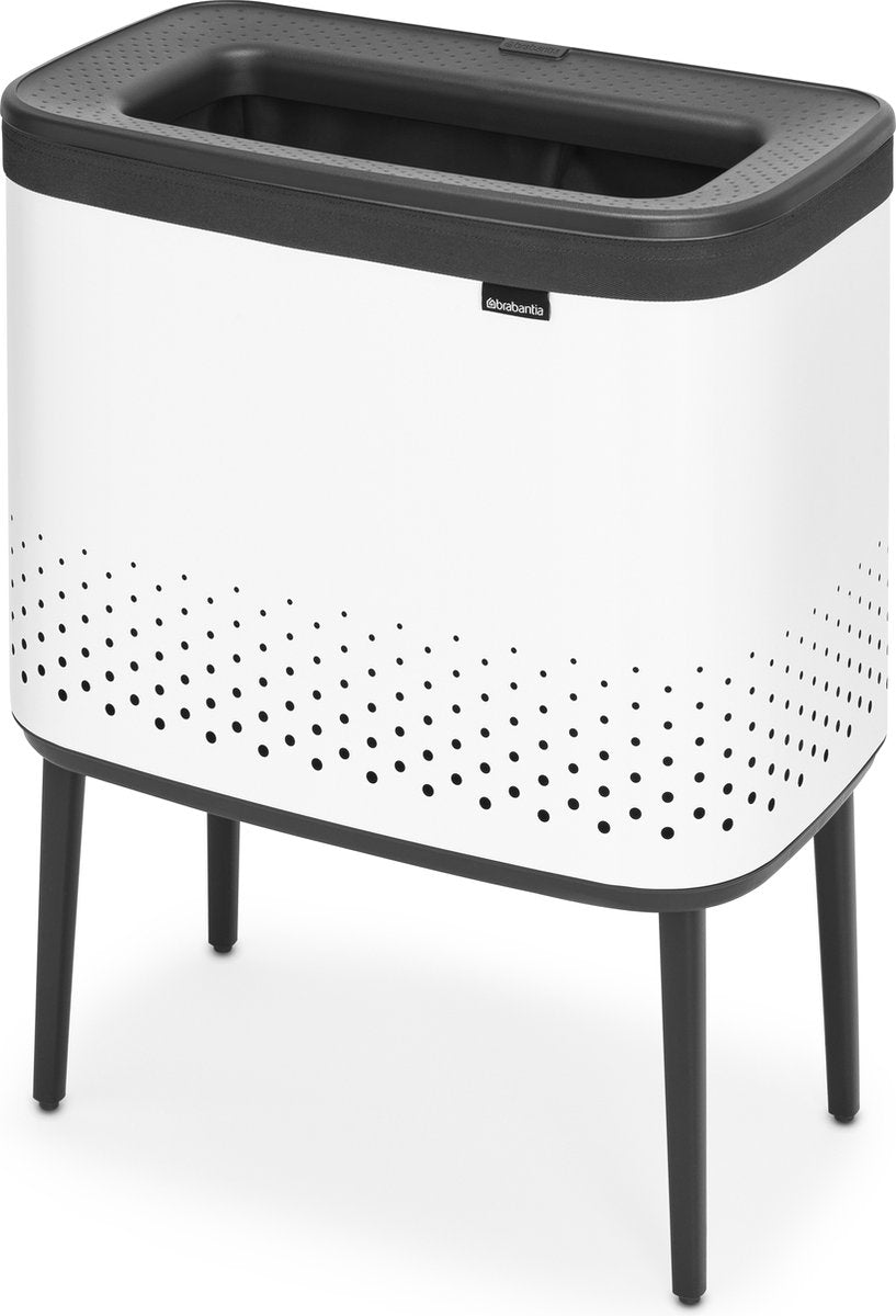 Brabantia Bo Wäschekorb – mit Deckel – 60 l – Weiß