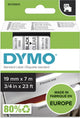 Original Dymo d1-Etiketten | schwarzer Text auf transparentem Etikett | 19mm x 7m | selbstklebende Etiketten für den Etikettendrucker Label Manager | Hergestellt in Europa