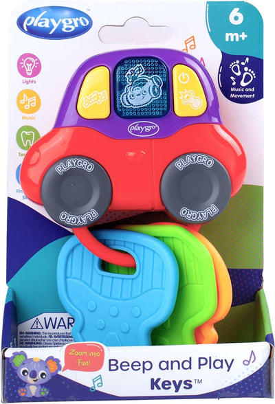 Playgro Piep- und Spieltasten - Rassel - Beißrassel - Beißring - Babyspielzeug - Beißspielzeug - Greiflinge - Spielzeug - Babyrassel - mit Licht und Ton