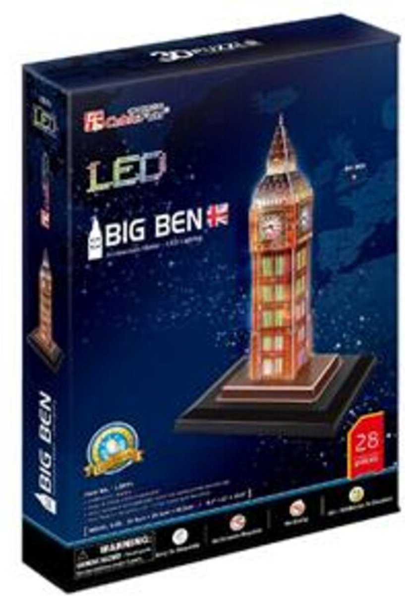 Kubisches lustiges 3D-Puzzle „Big Ben LED“.