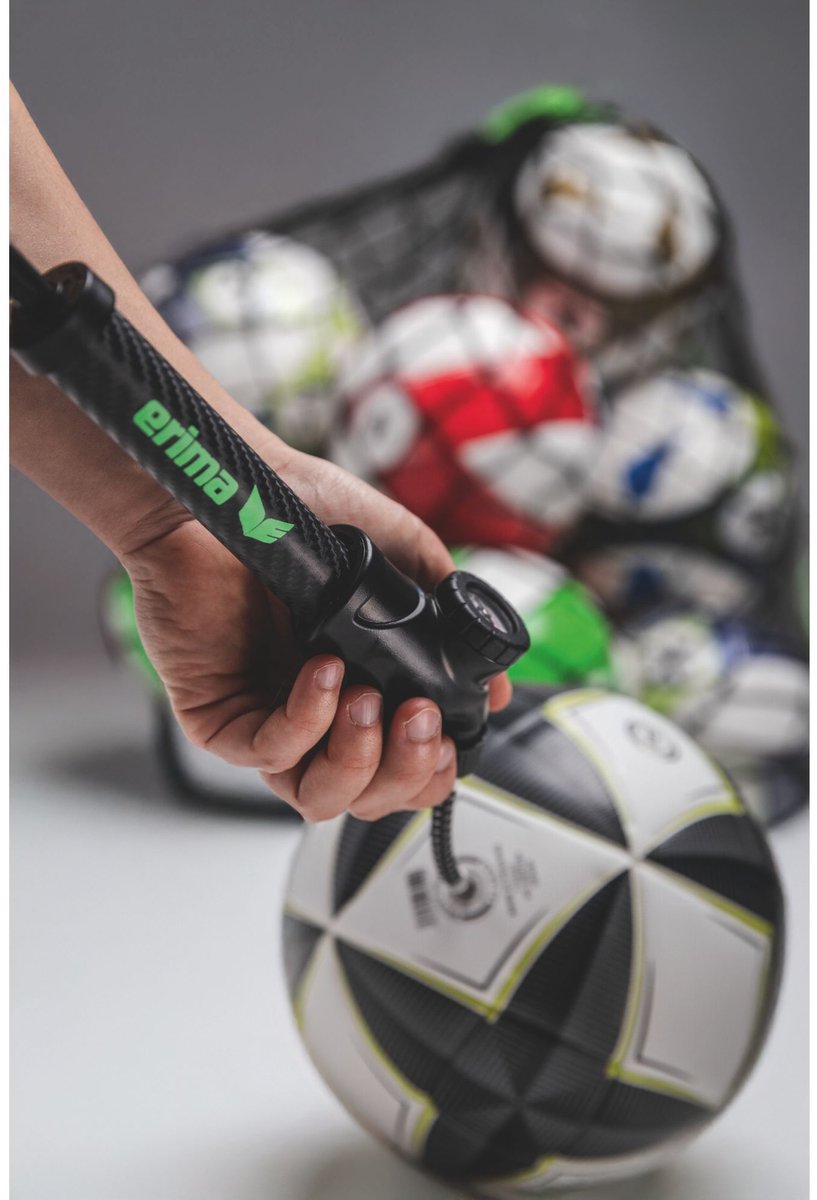 Erima - Ballpumpe mit Luftdruckmesser - Schwarz Grün