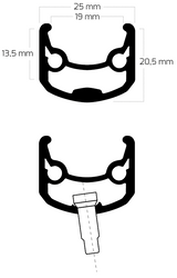 Shimano Hinterrad 26 559 x 19C Andra 30 Rand mit FH-M525 8 9 10 Geschwindigkeitsnabe für 6 Schrauben Bremsscheibe Schwarz - afbeelding 3