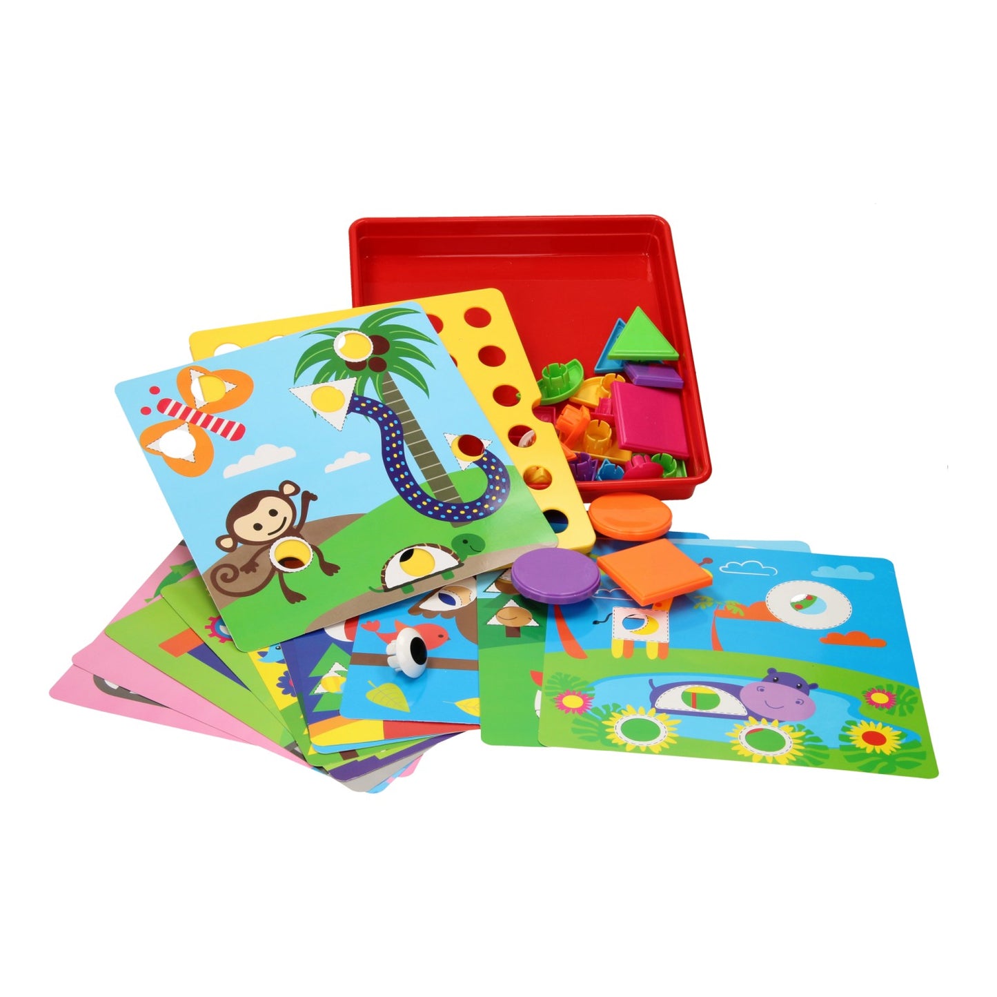 Formpuzzle mit Farbkarten, 33 Teile.