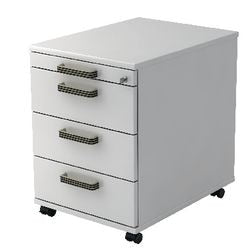 Bach mobiler Schubladenschrank Hammerer AC30 SG Melamin 428x580x590mm 4 Schubladen weiß