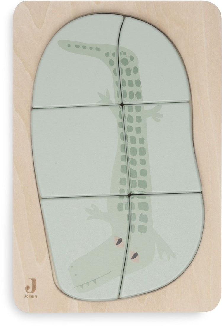 Jollein – Holzpuzzle – Dschungel-Jambo – Krokodil – Holzspielzeug – Krokodil – 100 % fsc