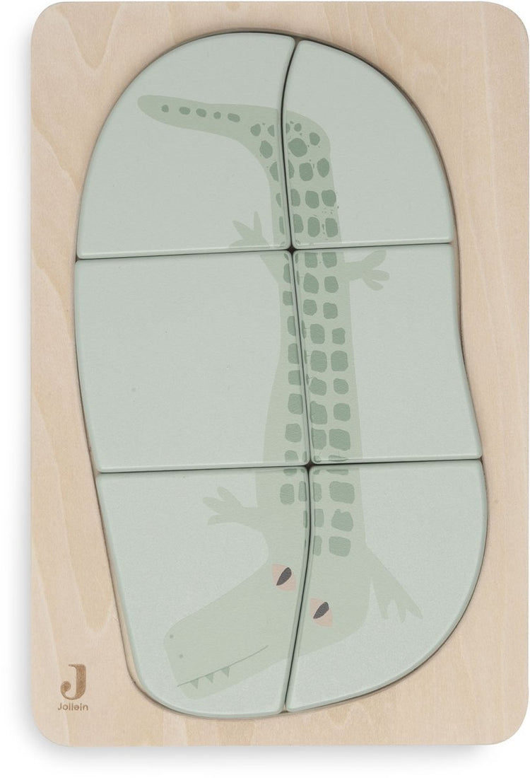 Jollein – Holzpuzzle – Dschungel-Jambo – Krokodil – Holzspielzeug – Krokodil – 100 % fsc