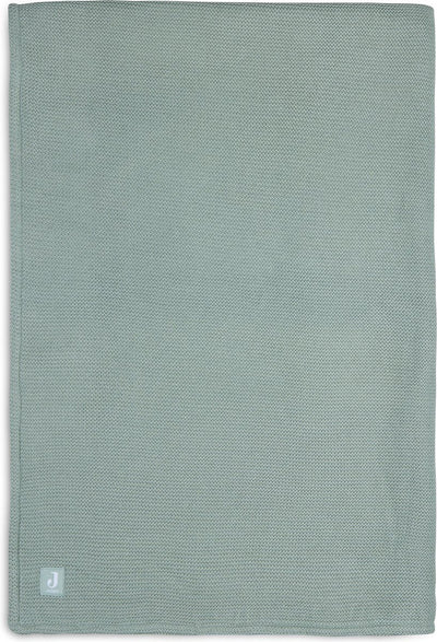 Jollein Babydecke für Kinderbett, 100 x 150 cm, Grundstrick, waldgrünes Fleece