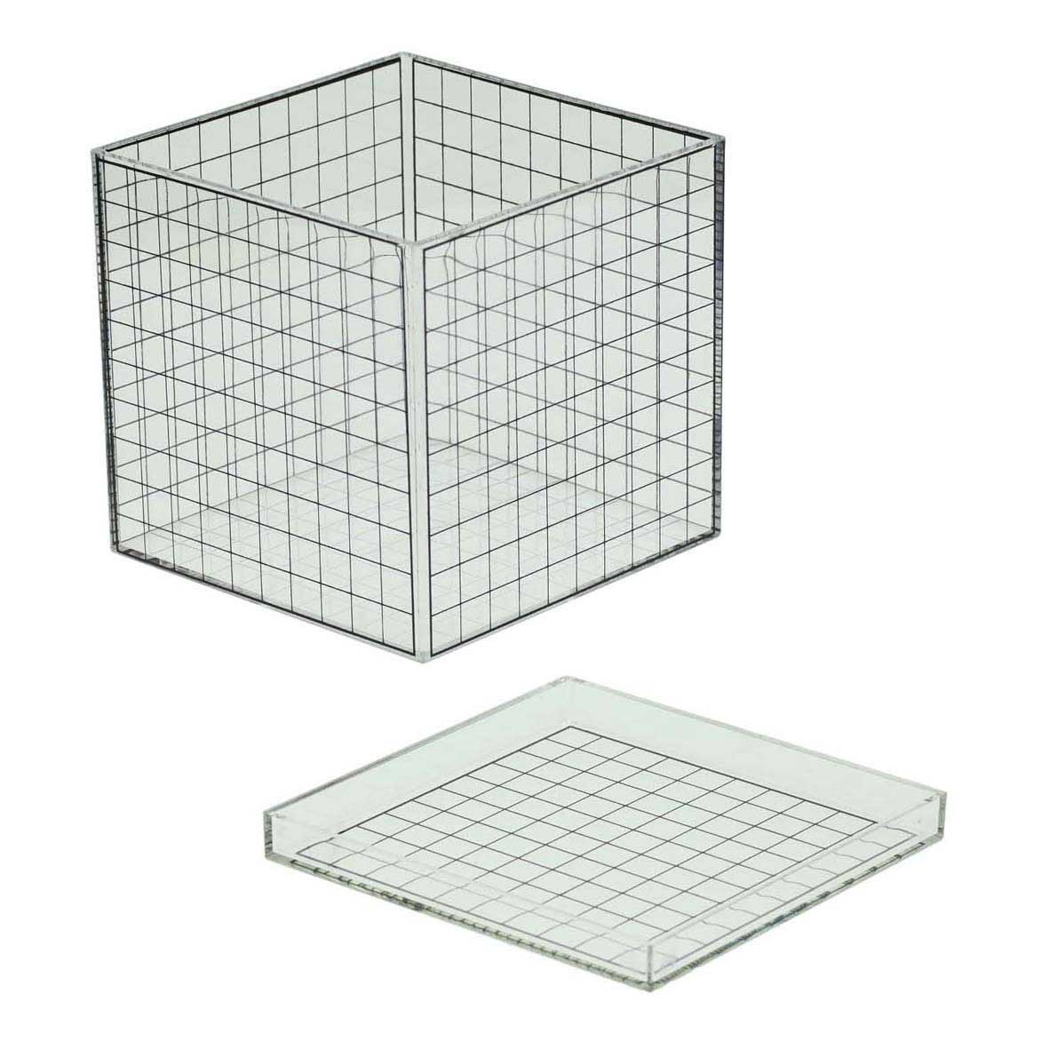 Transparenter 3D-Gitterwürfel - 10x10x10 cm