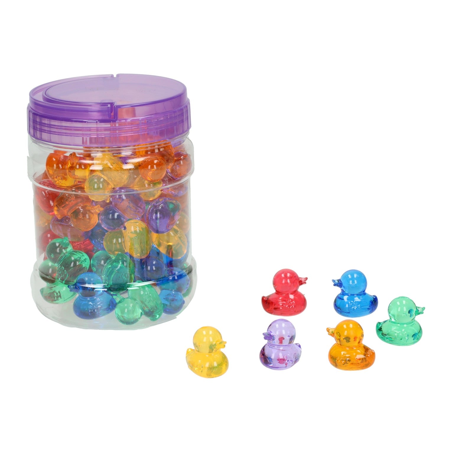 Farbige transparente Spielenten - 60 Stück.