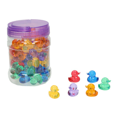 Farbige transparente Spielenten - 60 Stück.