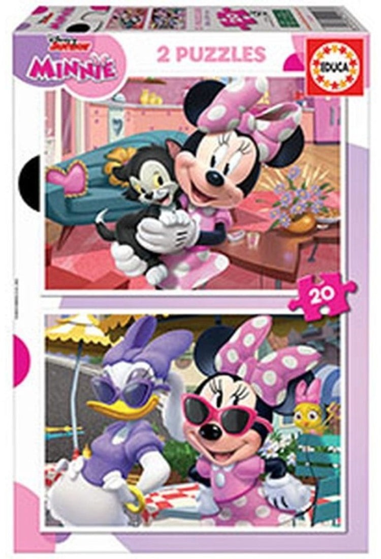 Educa Puzzle Minnie – 2x20 Teile rosa Kinderpuzzle.