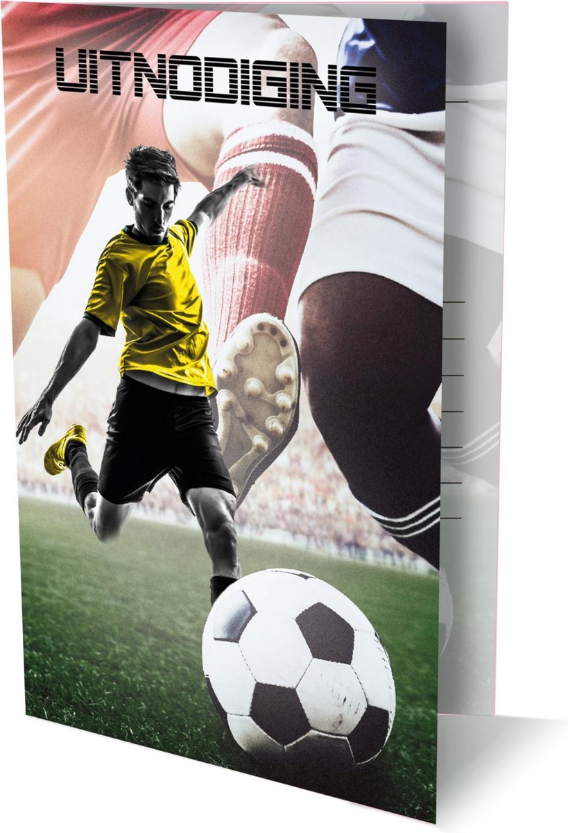 Fußball-Einladungen, 6 Stück.