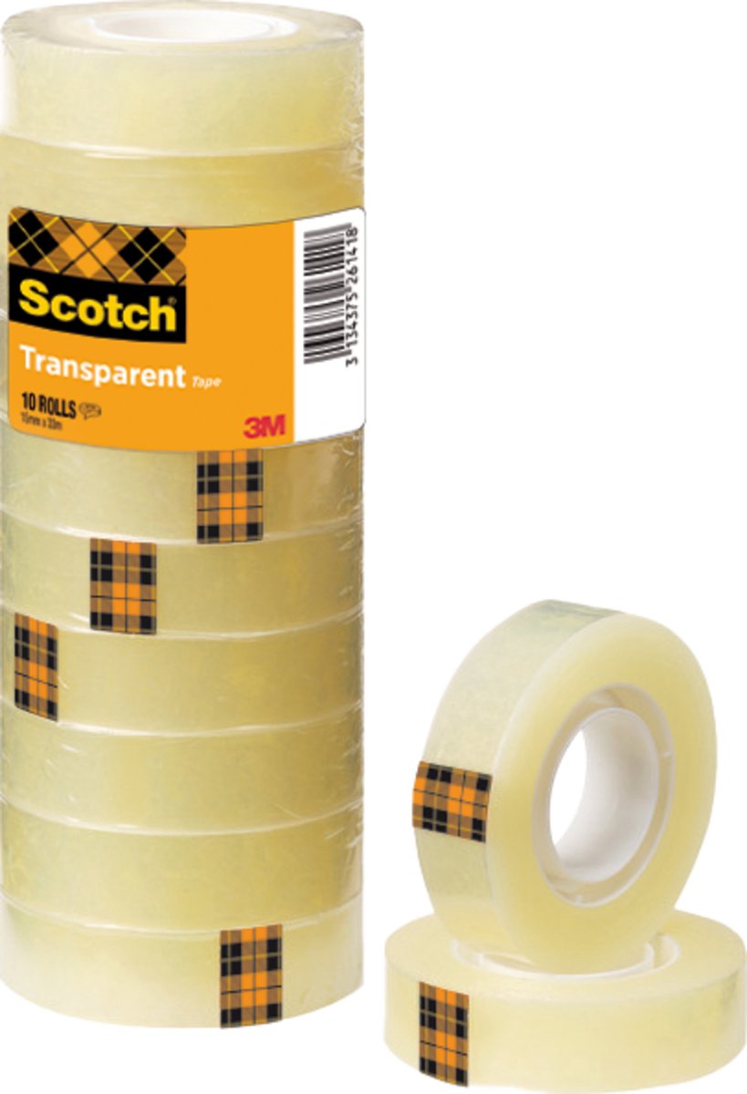 Scotch® Allzweckband, transparent, Turm, 15 mm x 33 m, 10 Rollen Turm