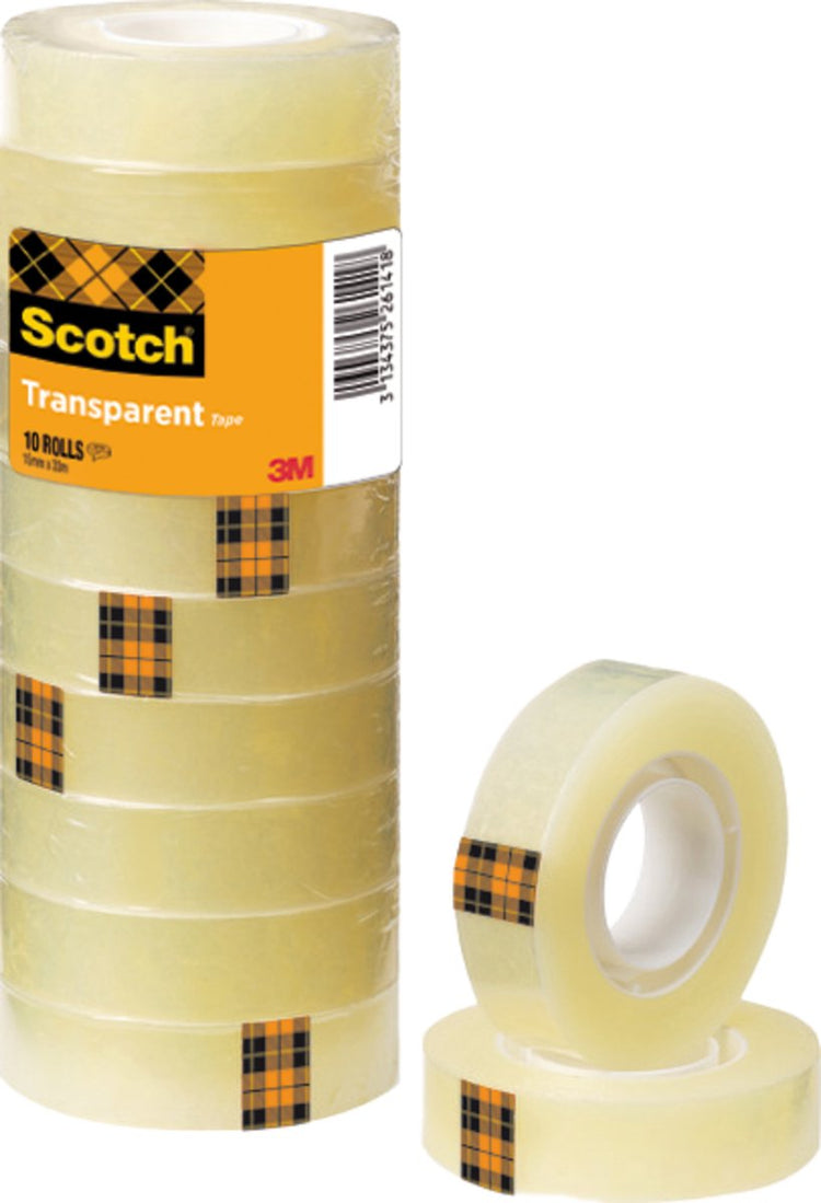 Scotch® Allzweckband, transparent, Turm, 15 mm x 33 m, 10 Rollen Turm