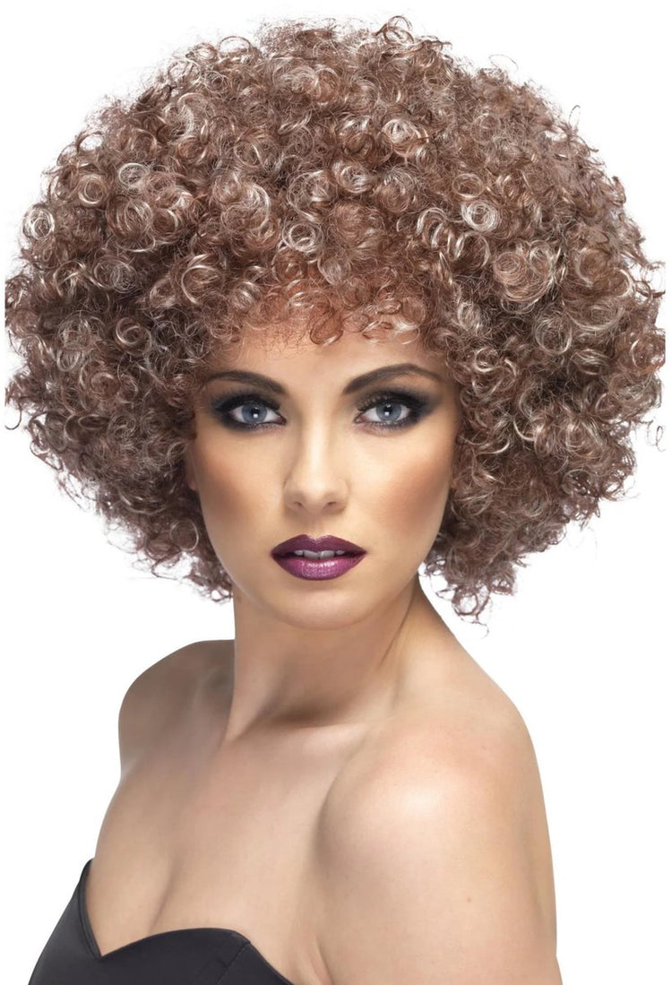Smiffys Smiffys Afro-Perücke – beige Haare – Locken – Siebzigerjahre – Karneval – Erwachsene