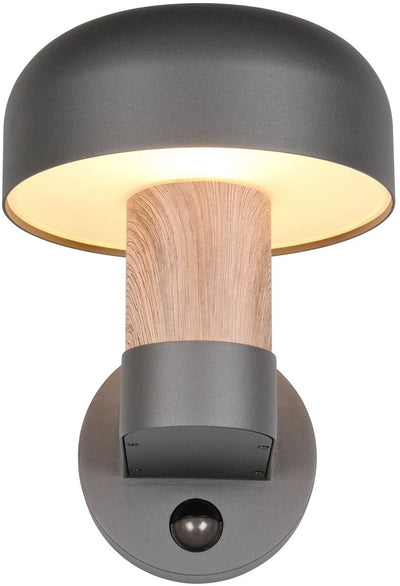 Trio Fraser - Wandleuchte - Holzelement - exkl. 1x E27 4,9 W - Bewegungssensor - Wandmontage - Außenbeleuchtung - IP54