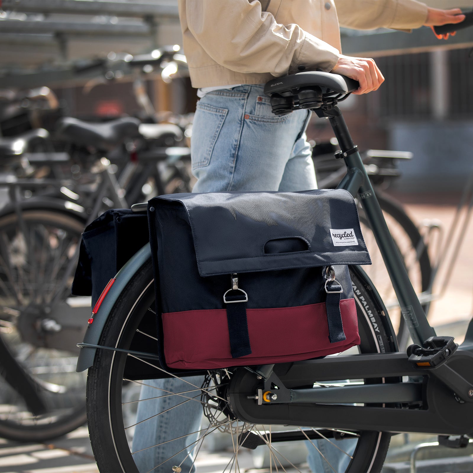 Urban Proof Doppelfahrradbeutel 40 l Grüngrau