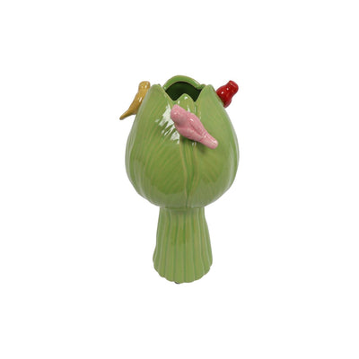 Countryfield Vase Tulpe mit Vögeln grün ø11cm