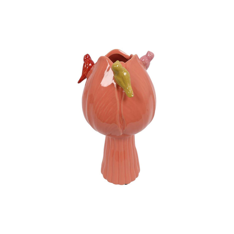 Countryfield Vase Tulpe mit Vögeln dunkelrosa ø11cm