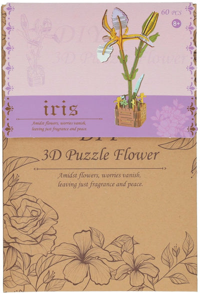 3D-Bausatz Iris aus Holz - 60 Teile.