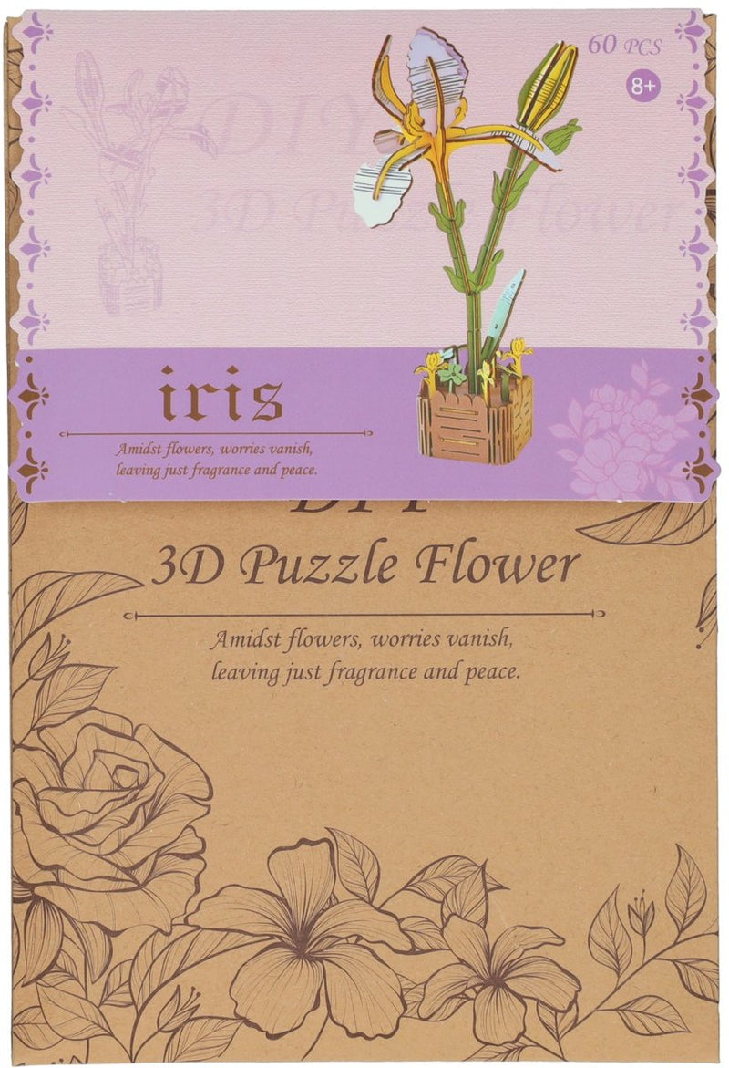3D-Bausatz Iris aus Holz - 60 Teile.