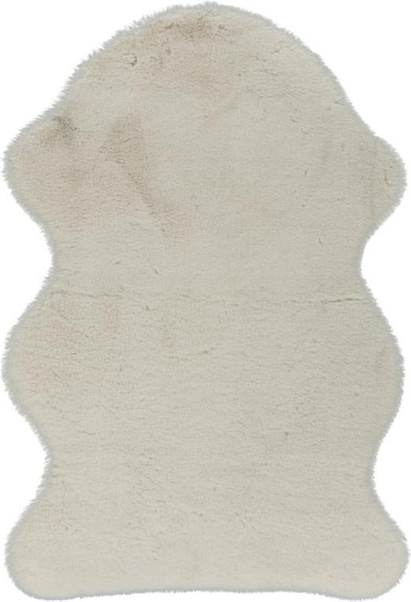Lalee Cozy – Teppich – superweich – hoher Flor – rutschfest – Fellimitat – flauschiges Fell – 60 x 90 cm, elfenbeinfarben, gebrochenes Weiß