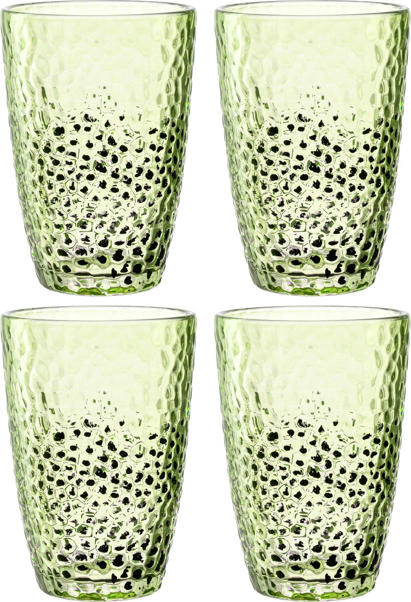 Leonardo Longdrinkglas 340ml grüne Matera - 4er-Set