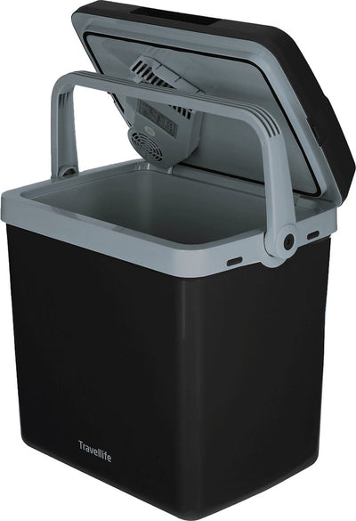 Thermoelektrische Kühlbox Travellife TL32 Anthrazit – 25 l – Wechselstrom Gleichstrom – 12 V 230 V – geeignet für 1,5-l-Flaschen