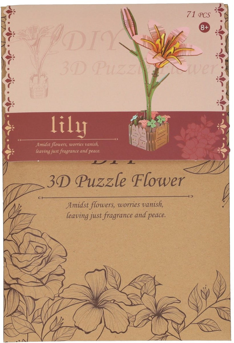 3D-Holzbausatz Lilie – 71 Teile.