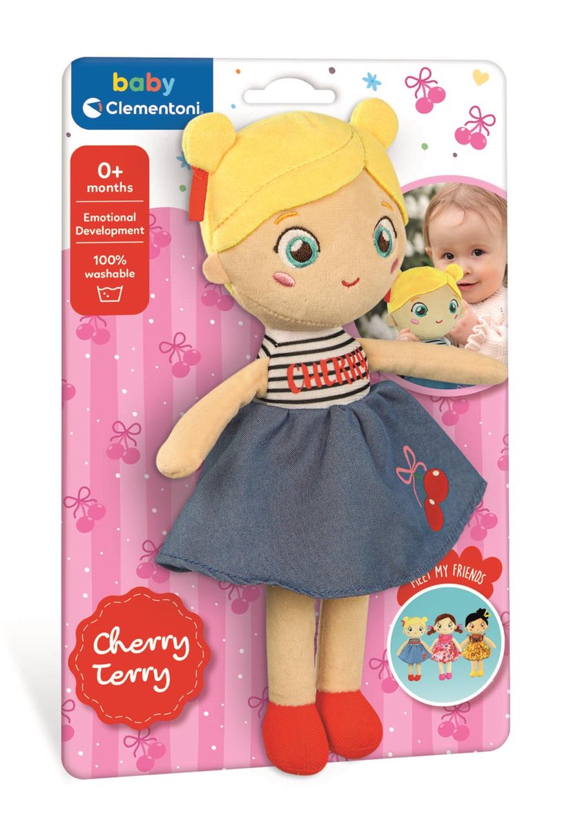 Clementoni Baby-Plüschpuppe aus Kirschfrottee